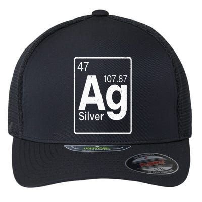 Silver Chemical Ag Symbol Periodic Table of Elements Present Flexfit Unipanel Trucker Cap