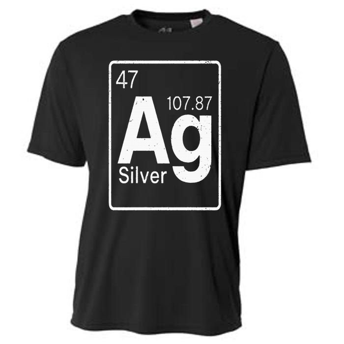 Silver Chemical Ag Symbol Periodic Table of Elements Present Cooling Performance Crew T-Shirt