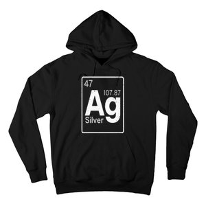 Silver Chemical Ag Symbol Periodic Table of Elements Present Hoodie