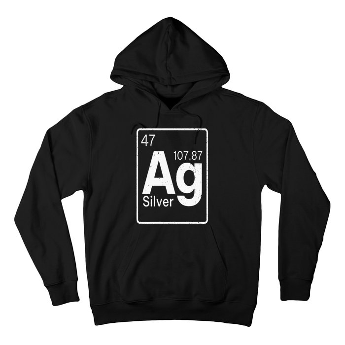 Silver Chemical Ag Symbol Periodic Table of Elements Present Hoodie