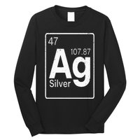 Silver Chemical Ag Symbol Periodic Table of Elements Present Long Sleeve Shirt