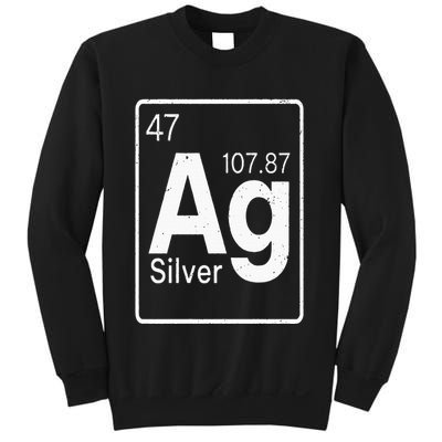 Silver Chemical Ag Symbol Periodic Table of Elements Present Sweatshirt