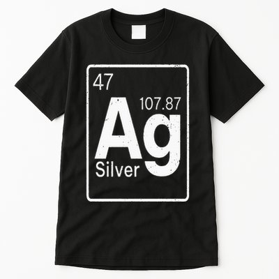 Silver Chemical Ag Symbol Periodic Table of Elements Present Tall T-Shirt