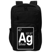 Silver Chemical Ag Symbol Periodic Table of Elements Present Impact Tech Backpack