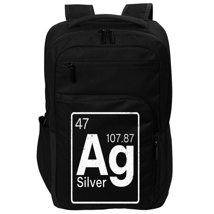 Silver Chemical Ag Symbol Periodic Table of Elements Present Impact Tech Backpack