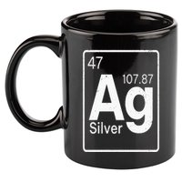 Silver Chemical Ag Symbol Periodic Table of Elements Present 11oz C Handle Ceramic Mug