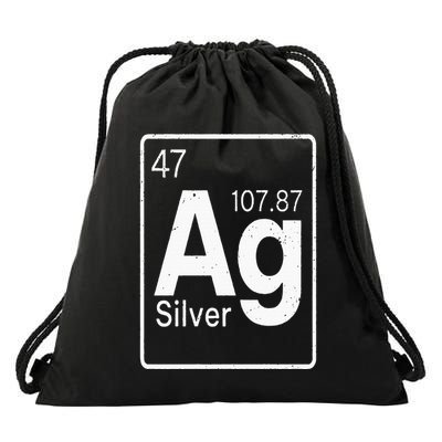 Silver Chemical Ag Symbol Periodic Table of Elements Present Drawstring Bag