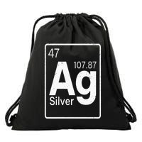 Silver Chemical Ag Symbol Periodic Table of Elements Present Drawstring Bag