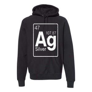 Silver Chemical Ag Symbol Periodic Table of Elements Present Premium Hoodie