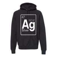 Silver Chemical Ag Symbol Periodic Table of Elements Present Premium Hoodie