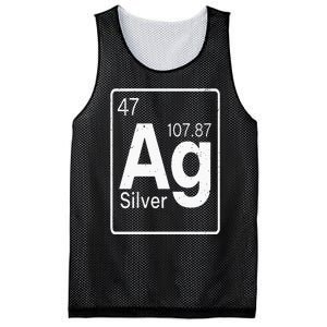 Silver Chemical Ag Symbol Periodic Table of Elements Present Mesh Reversible Basketball Jersey Tank