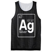 Silver Chemical Ag Symbol Periodic Table of Elements Present Mesh Reversible Basketball Jersey Tank