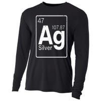 Silver Chemical Ag Symbol Periodic Table of Elements Present Cooling Performance Long Sleeve Crew