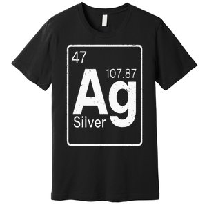 Silver Chemical Ag Symbol Periodic Table of Elements Present Premium T-Shirt