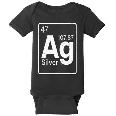 Silver Chemical Ag Symbol Periodic Table of Elements Present Baby Bodysuit