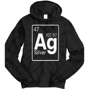 Silver Chemical Ag Symbol Periodic Table of Elements Present Tie Dye Hoodie