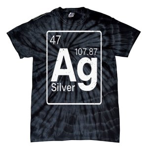 Silver Chemical Ag Symbol Periodic Table of Elements Present Tie-Dye T-Shirt