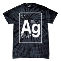 Silver Chemical Ag Symbol Periodic Table of Elements Present Tie-Dye T-Shirt