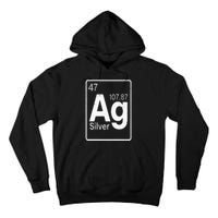 Silver Chemical Ag Symbol Periodic Table of Elements Present Tall Hoodie