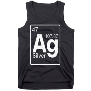 Silver Chemical Ag Symbol Periodic Table of Elements Present Tank Top