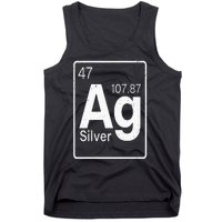 Silver Chemical Ag Symbol Periodic Table of Elements Present Tank Top