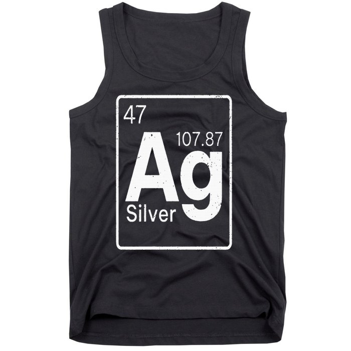 Silver Chemical Ag Symbol Periodic Table of Elements Present Tank Top