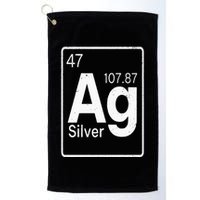 Silver Chemical Ag Symbol Periodic Table of Elements Present Golf Towel