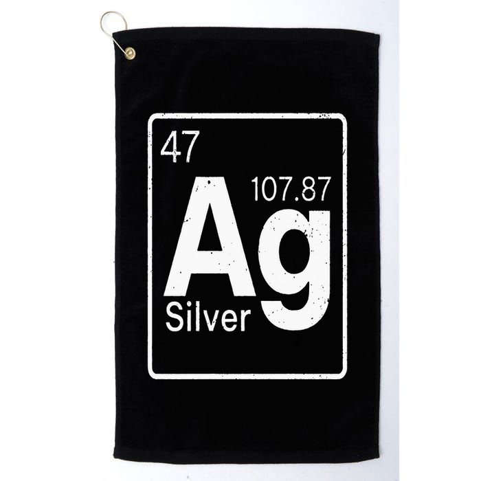 Silver Chemical Ag Symbol Periodic Table of Elements Present Golf Towel