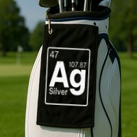 Silver Chemical Ag Symbol Periodic Table of Elements Present Golf Towel
