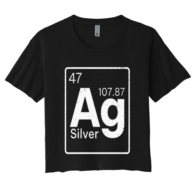 Silver Chemical Ag Symbol Periodic Table of Elements Present Crop Top