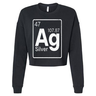 Silver Chemical Ag Symbol Periodic Table of Elements Present Cropped Pullover Crew