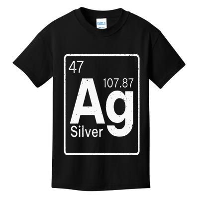Silver Chemical Ag Symbol Periodic Table of Elements Present Kids T-Shirt