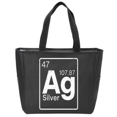 Silver Chemical Ag Symbol Periodic Table of Elements Present Zip Tote Bag
