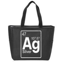 Silver Chemical Ag Symbol Periodic Table of Elements Present Zip Tote Bag