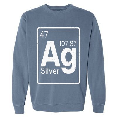 Silver Chemical Ag Symbol Periodic Table of Elements Present Garment-Dyed Sweatshirt