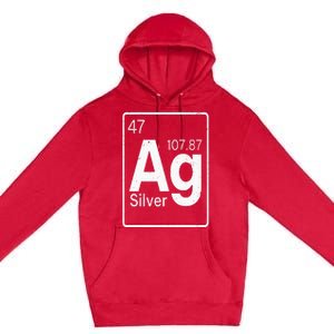 Silver Chemical Ag Symbol Periodic Table of Elements Present Premium Pullover Hoodie