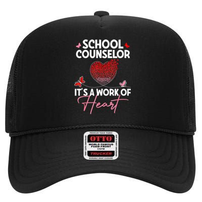 School Counselor Appreciation Gifts Valentine's Day School High Crown Mesh Back Trucker Hat