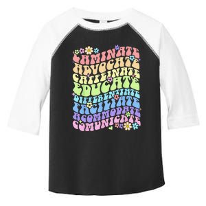 Sped Caffeinate Advocate Laminate Educate Groovy Teacher Toddler Fine Jersey T-Shirt