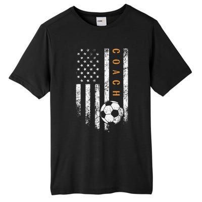 Soccer Coach American Flag Design Soccer Trainer Coaching Tall Fusion ChromaSoft Performance T-Shirt