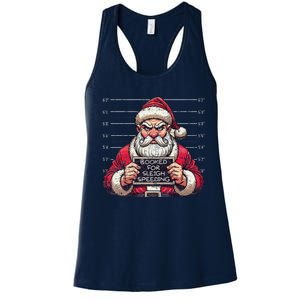 Santa Claus Arrested Speed Limit Booked For Sleigh Speeding Women's Racerback Tank