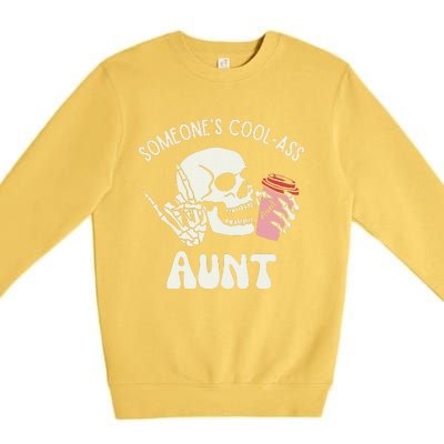 Someone's Cool Ass Aunt Cool Auntie Club Skull Skeleton Premium Crewneck Sweatshirt