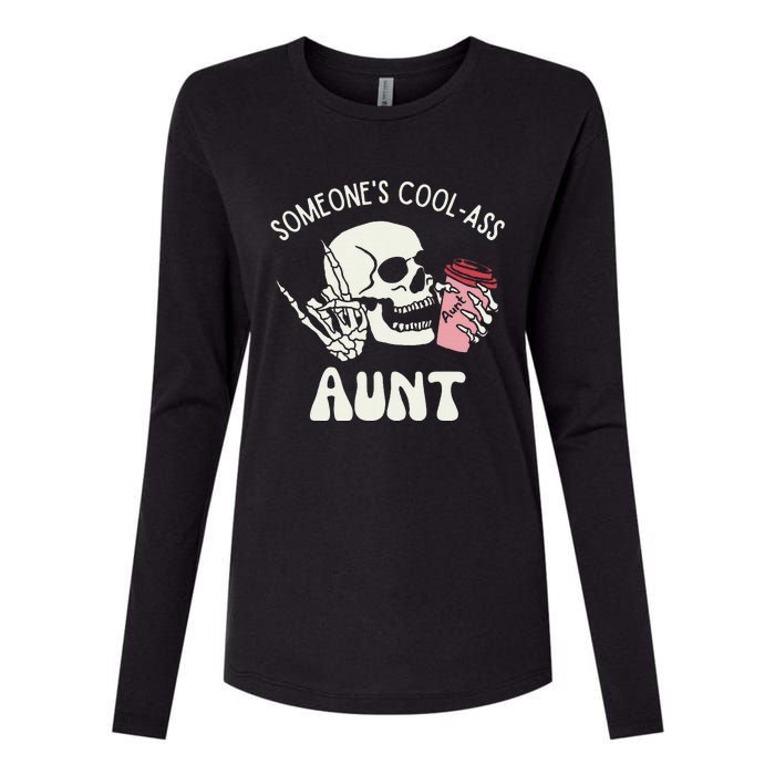 Someone's Cool Ass Aunt Cool Auntie Club Skull Skeleton Womens Cotton Relaxed Long Sleeve T-Shirt