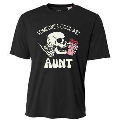 Someone's Cool Ass Aunt Cool Auntie Club Skull Skeleton Cooling Performance Crew T-Shirt