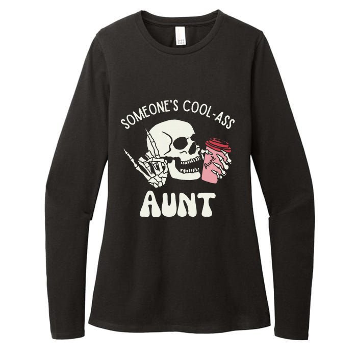 Someone's Cool Ass Aunt Cool Auntie Club Skull Skeleton Womens CVC Long Sleeve Shirt