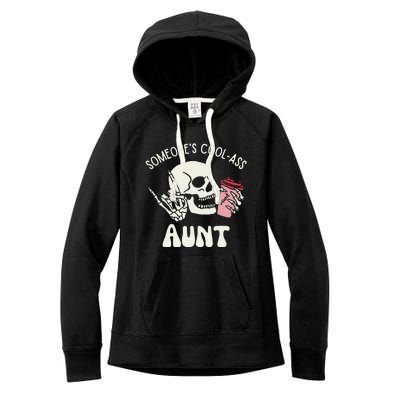 Someone's Cool Ass Aunt Cool Auntie Club Skull Skeleton Women's Fleece Hoodie