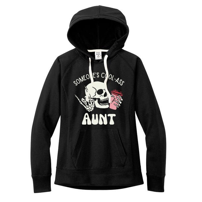 Someone's Cool Ass Aunt Cool Auntie Club Skull Skeleton Women's Fleece Hoodie