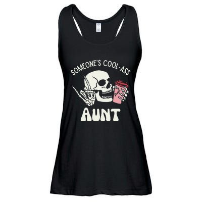 Someone's Cool Ass Aunt Cool Auntie Club Skull Skeleton Ladies Essential Flowy Tank