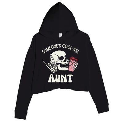 Someone's Cool Ass Aunt Cool Auntie Club Skull Skeleton Crop Fleece Hoodie