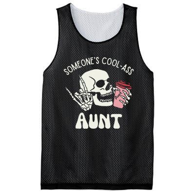 Someone's Cool Ass Aunt Cool Auntie Club Skull Skeleton Mesh Reversible Basketball Jersey Tank