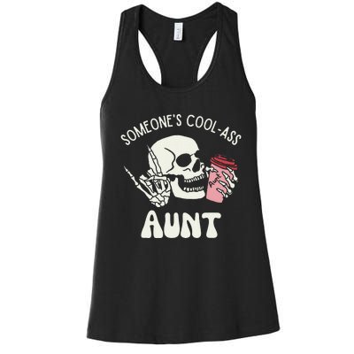 Someone's Cool Ass Aunt Cool Auntie Club Skull Skeleton Women's Racerback Tank